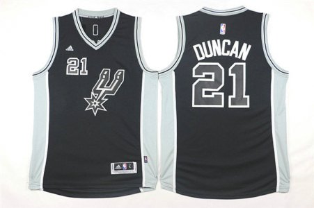 Maillot De Basket San Antonio Spurs Tim Duncan 21 2015-16 Season Noir